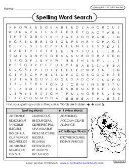 Word Search (F-22)  Spelling F Worksheet