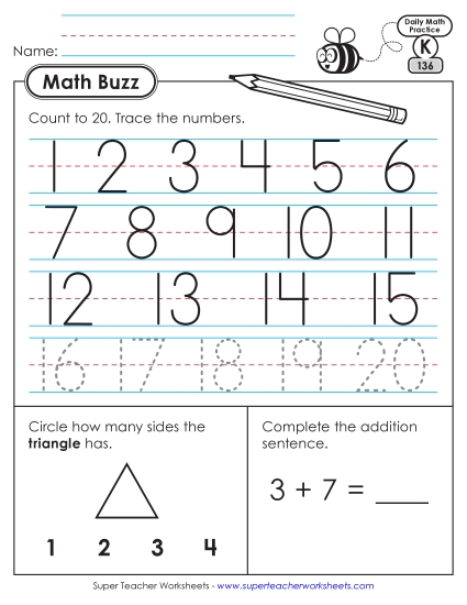 New Kindergarten Math Buzz: Week 28<br>Worksheets 136 through 140 Worksheet New Kindergarten Math Buzz: Week 28<br>Worksheets 136 through 140 Worksheet