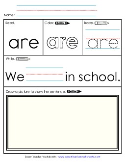 Worksheet 3: Are Sight Words Individual Worksheet