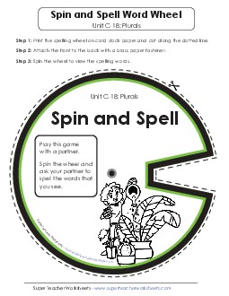 Spin and Spell (C-18)  Spelling C Worksheet