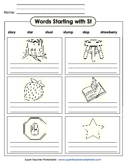 Writing Words that Start With ST Phonics Blends Worksheet