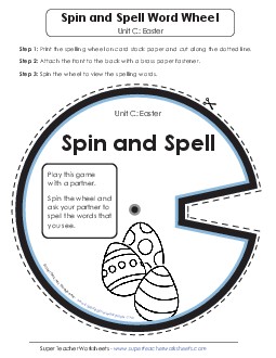 Spin-and-Spell (C-Easter)  Spelling C Worksheet