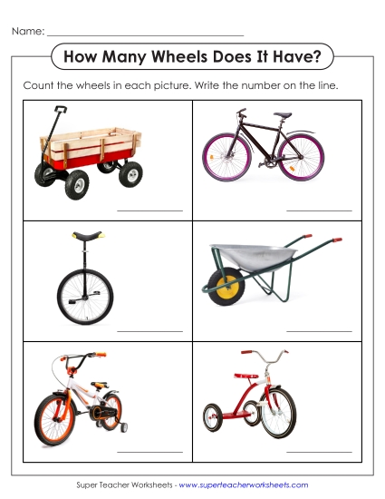 New How Many Wheels Does It Have? (Counting) Worksheet New How Many Wheels Does It Have? (Counting) Worksheet