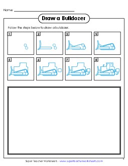 Draw a Bulldozer Learning To Draw Worksheet