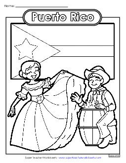 Puerto Rico Coloring Page Coloring Pages Worksheet