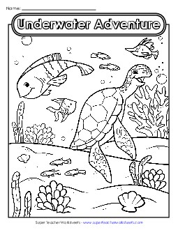 Coloring Page: Underwater Adventure Coloring Pages Worksheet