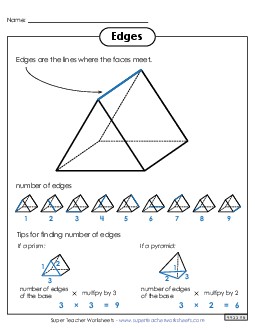 Solid Shapes: Edges Geometry Worksheet