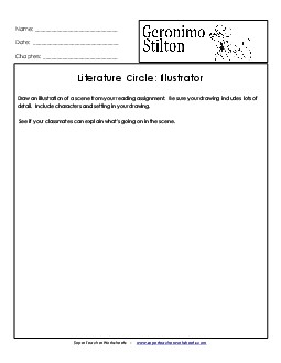 Literature Circles: Illustrator Book Geronimo Stilton Worksheet