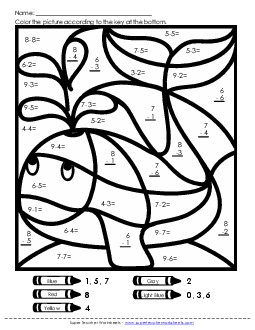 Mystery Picture: Whale Subtraction Worksheet