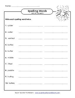 Write Twice (C-27)  Spelling C Worksheet