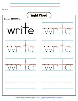 Trace the Word: Write Sight Words Individual Worksheet