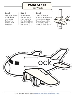 Word Slider (-ock Words) Word Families Worksheet