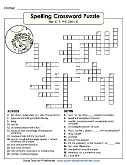 Crossword (D-8) Spelling D Worksheet