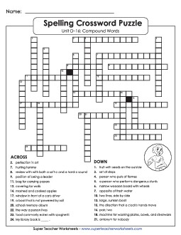 Crossword Puzzle (D-16) Spelling D Worksheet