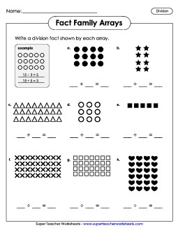 Division Arrays Worksheet