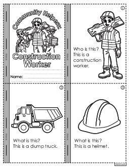 Construction Worker Community Helpers Worksheet