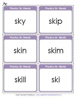 Flashcards Phonics Blends Worksheet