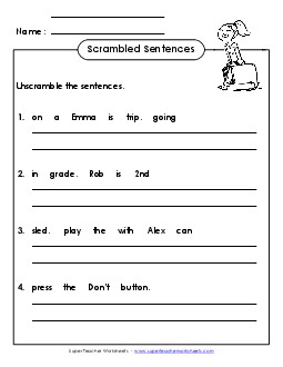 Scrambled Sentences (A-16) Spelling A Worksheet