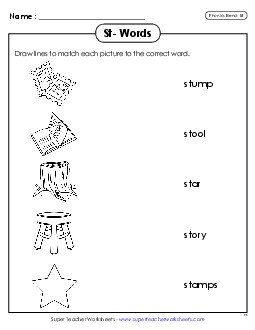 Matching Worksheet Phonics Blends Worksheet