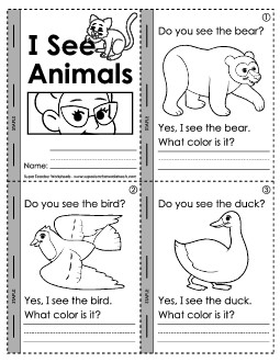 I See Animals! - Mini-Book Picture Book Brown Bear Worksheet