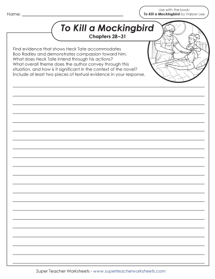 New Writing Prompt: Heck Tate & Boo Radley Worksheet New Writing Prompt: Heck Tate & Boo Radley Worksheet