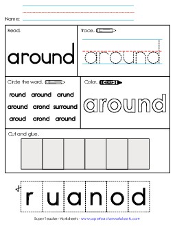 Worksheet 2: Around Sight Words Individual Worksheet