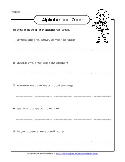 Spelling Alphabetical Order (D-1) Free Spelling D Worksheet