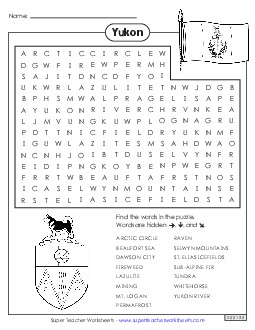 Word Search Canada Worksheet