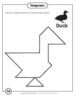 Tangram Puzzles #16-20 Tangrams Worksheet