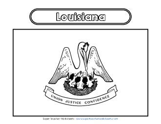 Louisiana Flag Coloring Page States Individual Worksheet