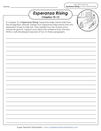 New Writing Prompt: Esperanza Helps Marta<br>(Character Growth) Worksheet New Writing Prompt: Esperanza Helps Marta<br>(Character Growth) Worksheet