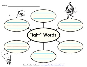 Word Web (-ight) Word Families Worksheet