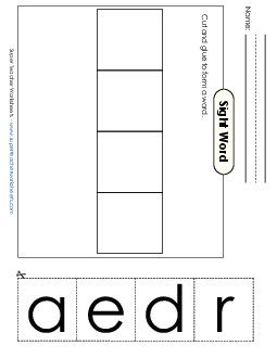 Large Cut-and-Glue: Read Sight Words Individual Worksheet