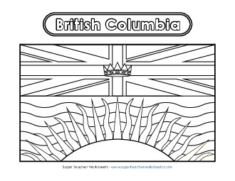 Manitoba Flag (Black & White) Free Canada Worksheet