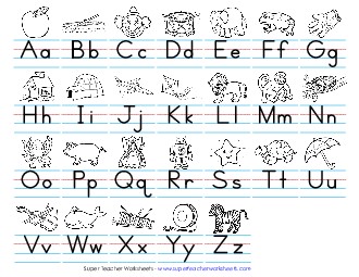 Alphabet (Black and White) Worksheet