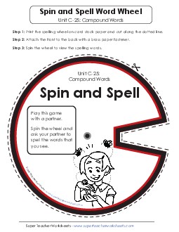 Spin-and-Spell (C-25) Spelling C Worksheet