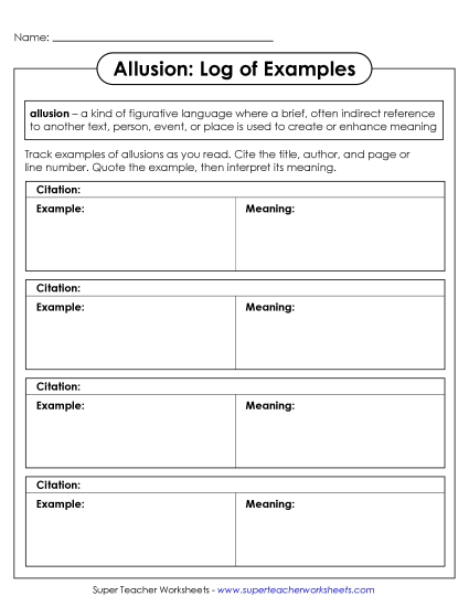 aAllusion: Log of Examples