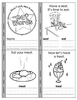 Mini-book: -eat Words Word Families Worksheet