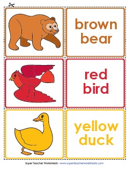 Brown Bear Matching Cards Picture Book Brown Bear Worksheet