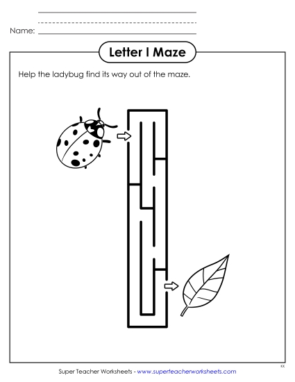 aLowercase Letter l Maze