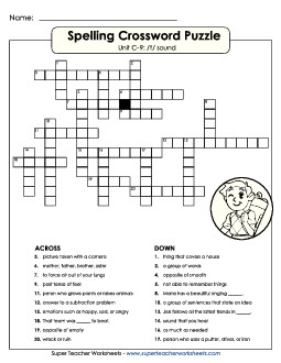 Crossword Puzzle (C-9) Spelling C Worksheet