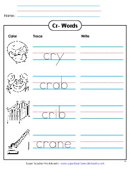 Trace and Write  Phonics Blends Worksheet