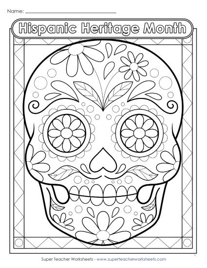 New Sugar Skull Coloring Page 2 Worksheet New Sugar Skull Coloring Page 2 Worksheet