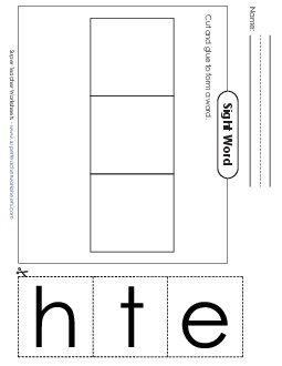 Large Cut-and-Glue: The Sight Words Individual Worksheet