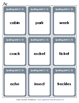 Flashcards (C-15) Spelling C Worksheet