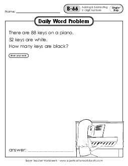 Daily Word Problems B-66 through B-70 Worksheet