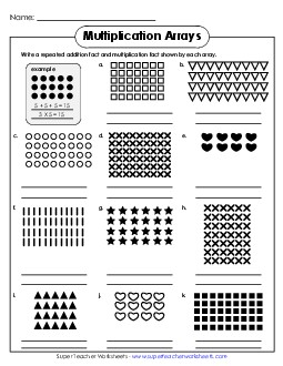 Arrays as Repeated Addition Multiplication Worksheet