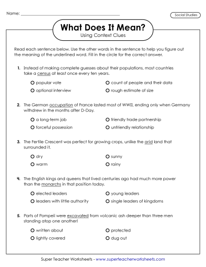 New Social Studies Context Clues Worksheet 1 Worksheet New Social Studies Context Clues Worksheet 1 Worksheet