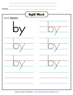 Trace the Word: By Sight Words Individual Worksheet