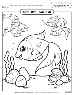 Coloring Page:  Fish Picture Book One Fish Two Fish Worksheet